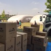 【熊本地震】グンゼの肌着と緊急避難用テントが到着